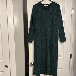 Chic Teal Long Sleeve Dress